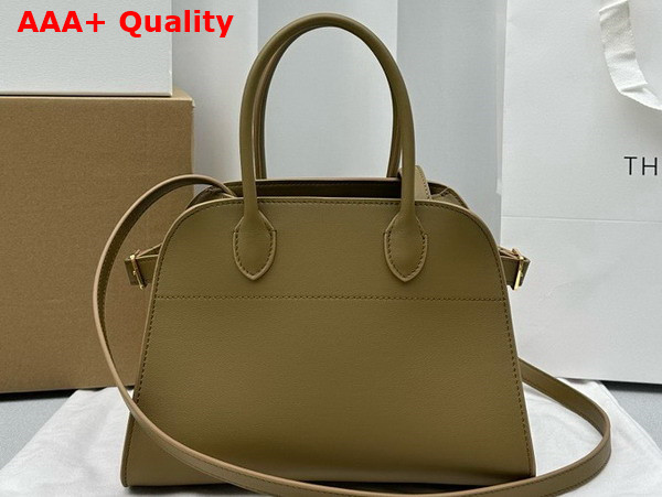 The Row Soft Margaux 10 Bag in Dark Beige Smooth Saddle Leather Replica