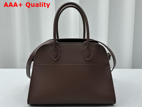 The Row Soft Margaux 10 Bag in Dark Chocolate Smooth Saddle Leather Replica