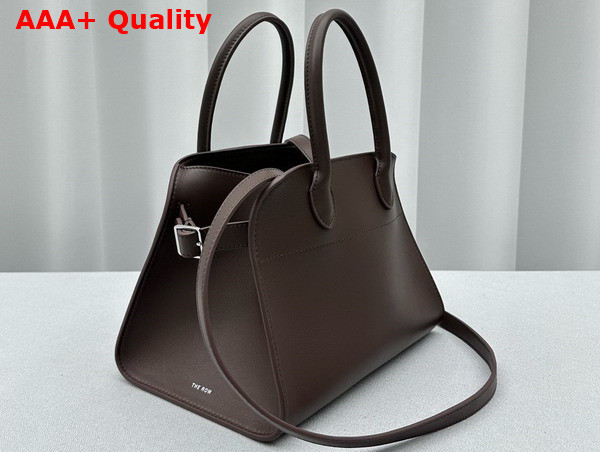 The Row Soft Margaux 10 Bag in Dark Chocolate Smooth Saddle Leather Replica