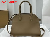 The Row Soft Margaux 10 Bag in Dark Taupe Matte Grained Calfskin Leather Replica