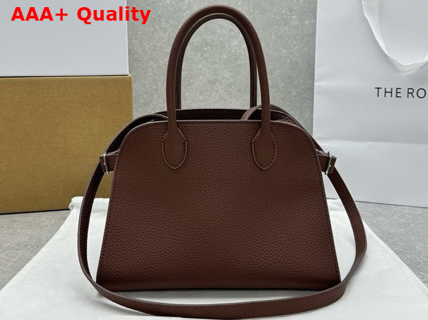 The Row Soft Margaux 10 Bag in Mocha Brown Grained Calfskin Leather Replica