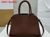 The Row Soft Margaux 10 Bag in Mocha Brown Grained Calfskin Leather Replica