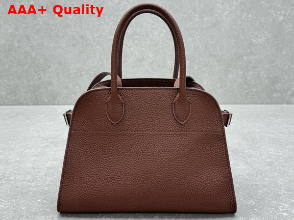 The Row Soft Margaux 10 Bag in Mocha Brown Grained Calfskin Leather Replica