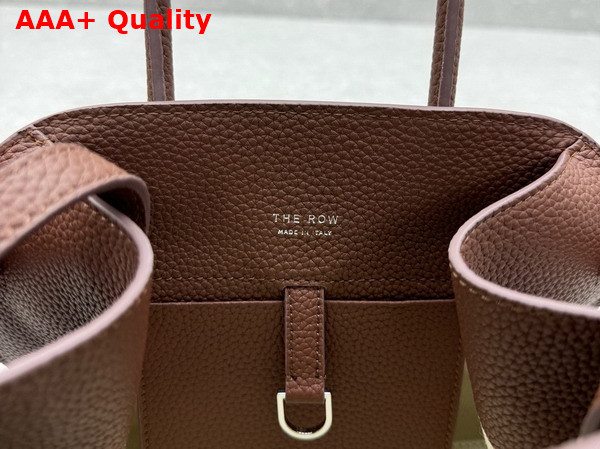 The Row Soft Margaux 10 Bag in Mocha Brown Grained Calfskin Leather Replica