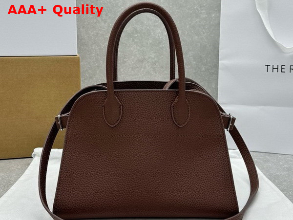 The Row Soft Margaux 10 Bag in Mocha Brown Grained Calfskin Leather Replica