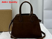 The Row Soft Margaux 10 Bag in Mocha Suede Replica