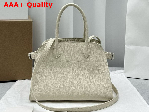 The Row Soft Margaux 10 Bag in White Grained Calfskin Leather Replica