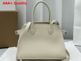 The Row Soft Margaux 10 Bag in White Grained Calfskin Leather Replica