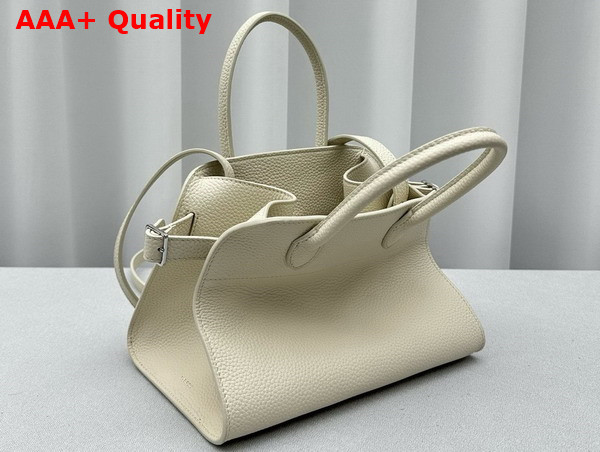 The Row Soft Margaux 10 Bag in White Grained Calfskin Leather Replica