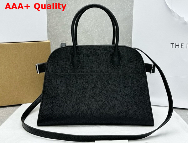 The Row Soft Margaux 12 Bag in Black Grained Calfskin Leather Replica