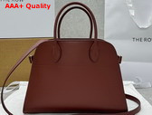 The Row Soft Margaux 12 Bag in Brick Smooth Saddle Leather Replica