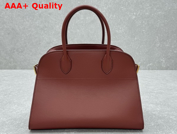 The Row Soft Margaux 12 Bag in Brick Smooth Saddle Leather Replica