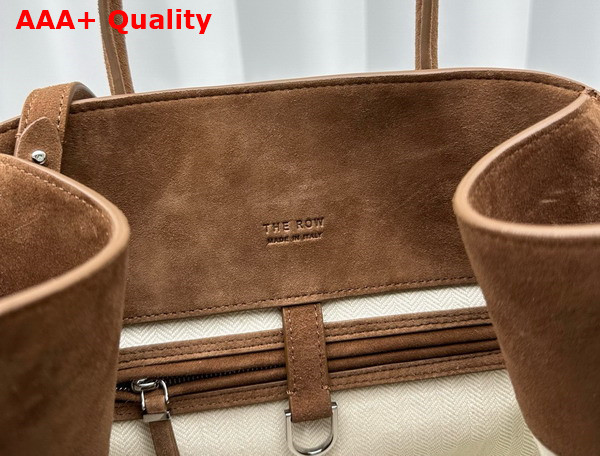 The Row Soft Margaux 12 Bag in Brown Suede Leather Replica