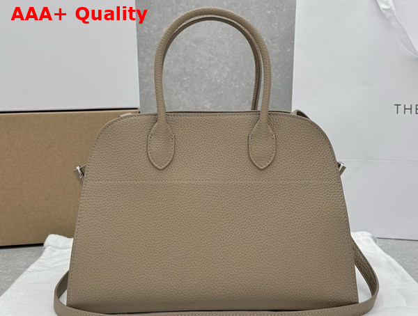 The Row Soft Margaux 12 Bag in Dark Taupe Grained Calfskin Leather Replica