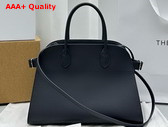 The Row Soft Margaux 12 Bag in Midnight Blue Smooth Saddle Leather Replica