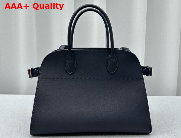 The Row Soft Margaux 12 Bag in Midnight Blue Smooth Saddle Leather Replica