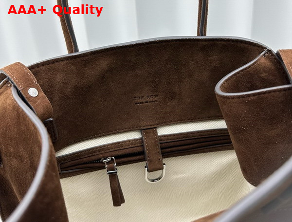 The Row Soft Margaux 12 Bag in Moncha Suede Leather Replica