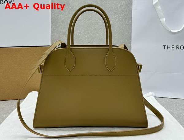 The Row Soft Margaux 12 Bag in Olive Green Smooth Saddle Leather Replica