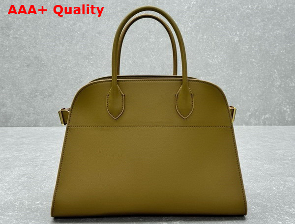 The Row Soft Margaux 12 Bag in Olive Green Smooth Saddle Leather Replica