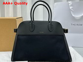 The Row Soft Margaux 15 Bag in Black Canvas and Leather Replica