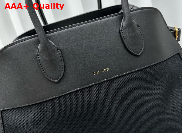 The Row Soft Margaux 15 Bag in Black Canvas and Leather Replica