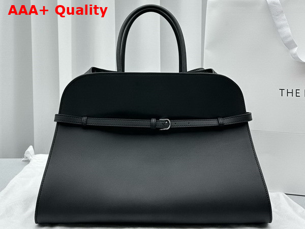 The Row Soft Margaux 15 Bag in Black Leather Replica