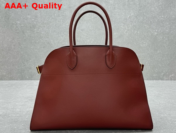 The Row Soft Margaux 15 Bag in Brick Smooth Saddle Leather Replica