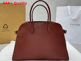 The Row Soft Margaux 15 Bag in Brick Smooth Saddle Leather Replica