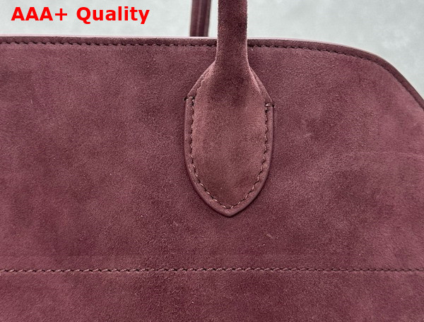 The Row Soft Margaux 15 Bag in Burgundy Suede Leather Replica