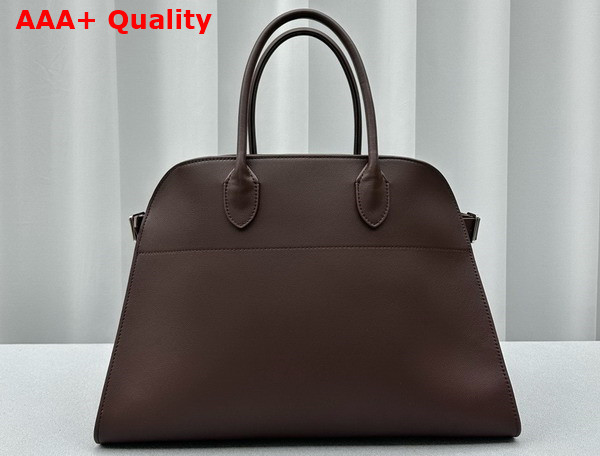 The Row Soft Margaux 15 Bag in Chocolate Smooth Saddle Leather Replica