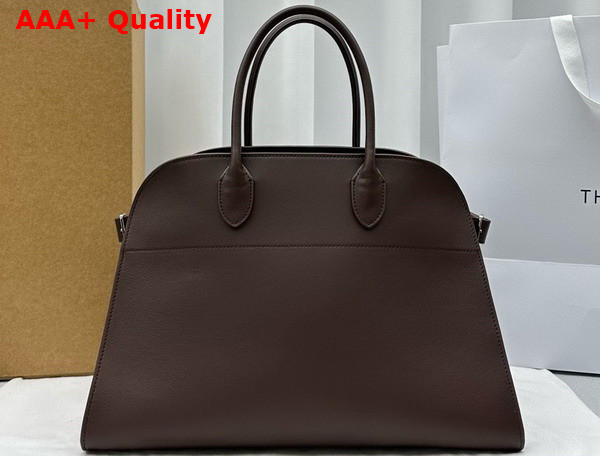 The Row Soft Margaux 15 Bag in Chocolate Smooth Saddle Leather Replica