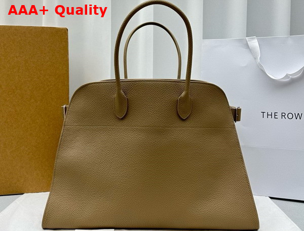 The Row Soft Margaux 15 Bag in Dark Taupe Grained Calfskin Leather Replica