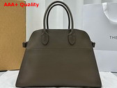 The Row Soft Margaux 15 Bag in Elephant Grey Grained Calfskin Leather Replica