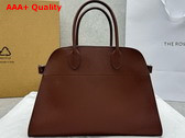 The Row Soft Margaux 15 Bag in Mocha Brown Grained Calfskin Leather Replica