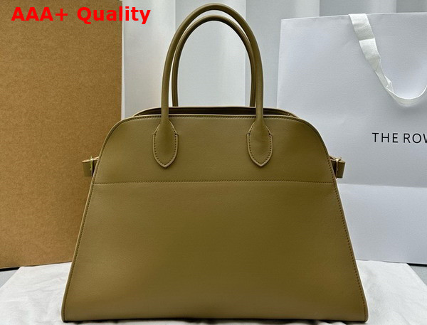 The Row Soft Margaux 15 Bag in Olive Green Smooth Saddle Leather Replica