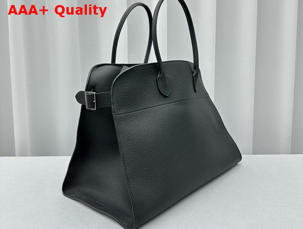 The Row Soft Margaux 17 Bag in Black Grained Calfskin Replica