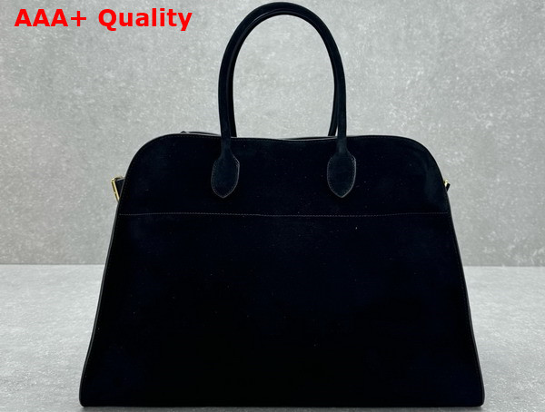 The Row Soft Margaux 17 Bag in Black Suede Replica