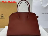 The Row Soft Margaux 17 Bag in Brick Polished Saddle Leather Replica