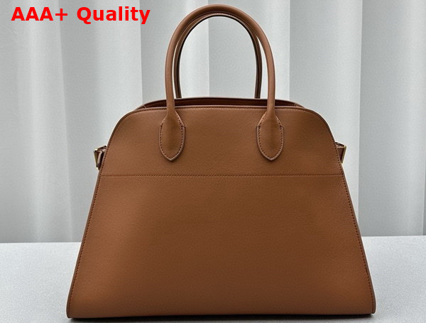 The Row Soft Margaux 17 Bag in Cuir Polished Saddle Leather Replica