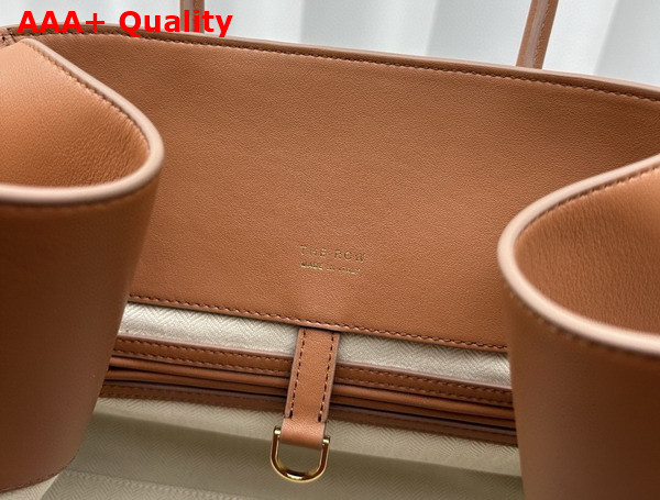 The Row Soft Margaux 17 Bag in Cuir Polished Saddle Leather Replica