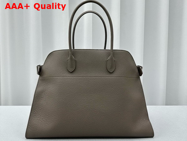 The Row Soft Margaux 17 Bag in Elephant Grey Grained Calfskin Replica