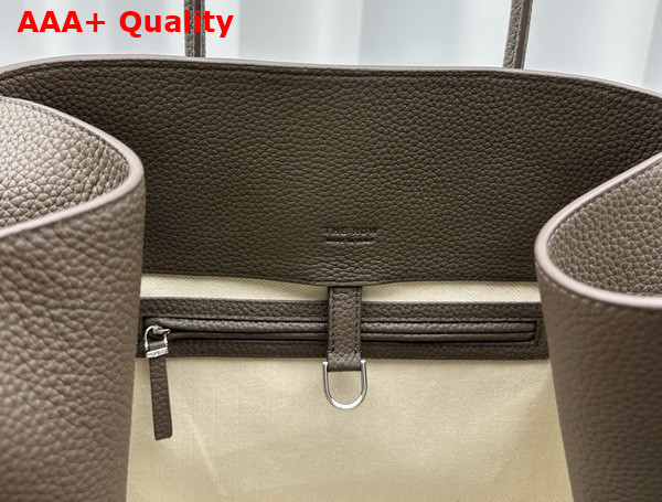 The Row Soft Margaux 17 Bag in Elephant Grey Grained Calfskin Replica