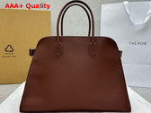 The Row Soft Margaux 17 Bag in Mocha Brown Grained Calfskin Leather Replica