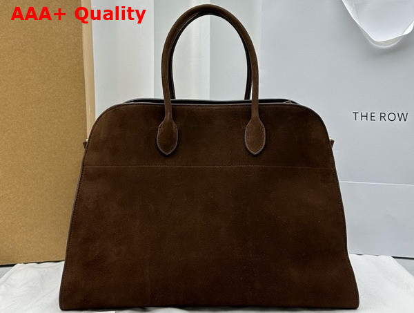 The Row Soft Margaux 17 Bag in Mocha Suede Replica