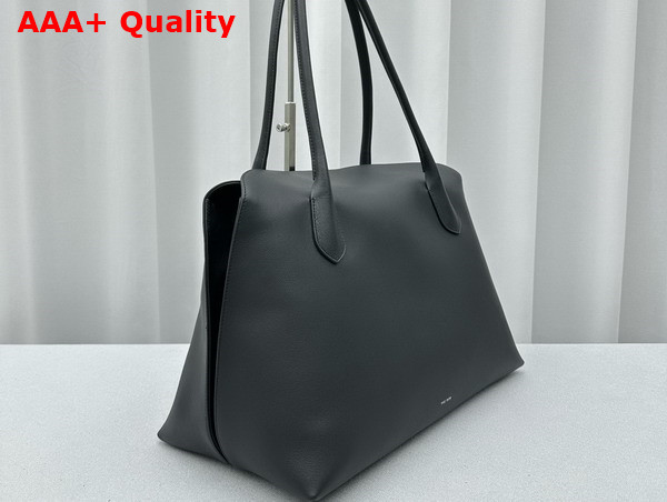 The Row Tote Bag in Black Leather Replica