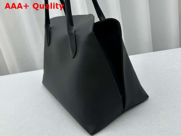 The Row Tote Bag in Black Leather Replica